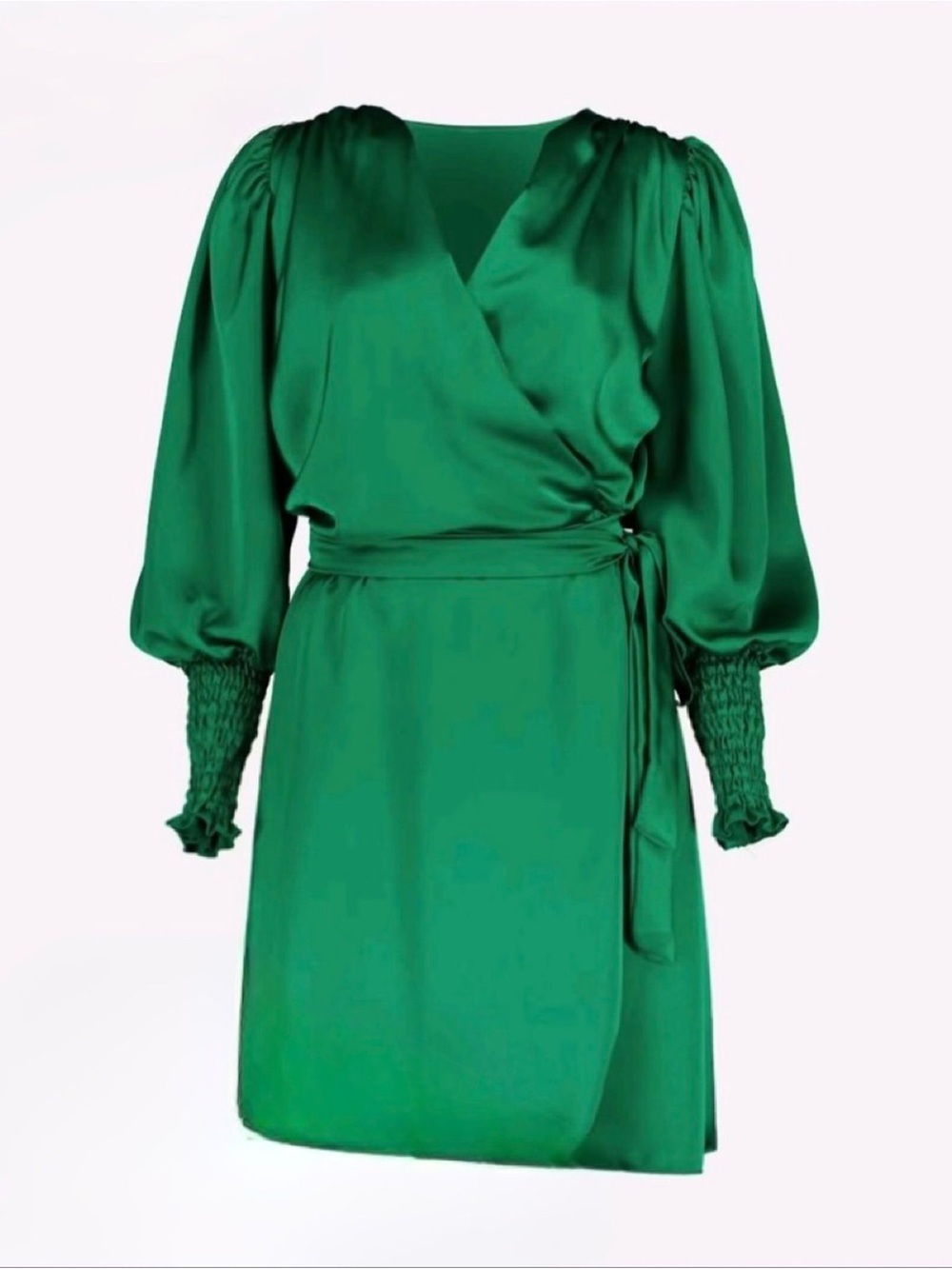 FLOYD Green Satin Wrap Dress
Size XXL Made in Italy.